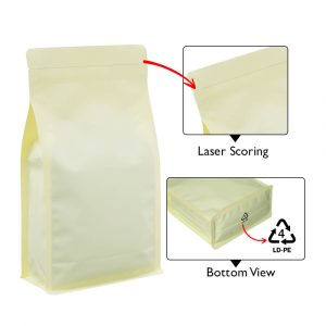 fresh yellow recyclable flat bottom pouch