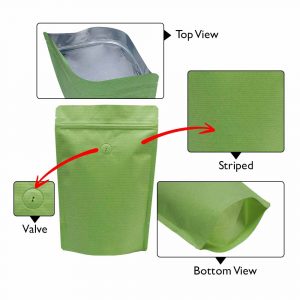 green striped sup pouch with valve