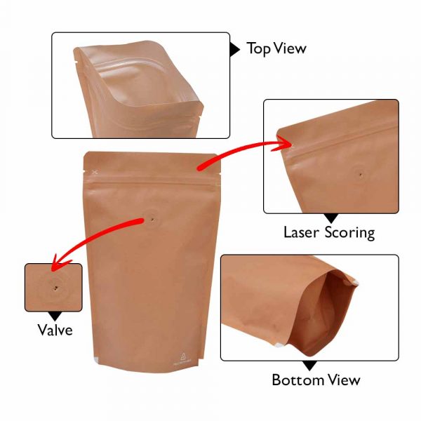 kraft look pouches with regular size