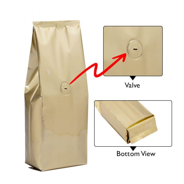 matt gold side gueest bags with valve